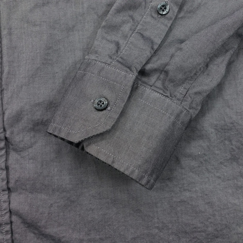Teddy Stratford Button Up Zip Shirt Men Size 5 Long Sleeve Cotton Grey - Picture 3 of 11
